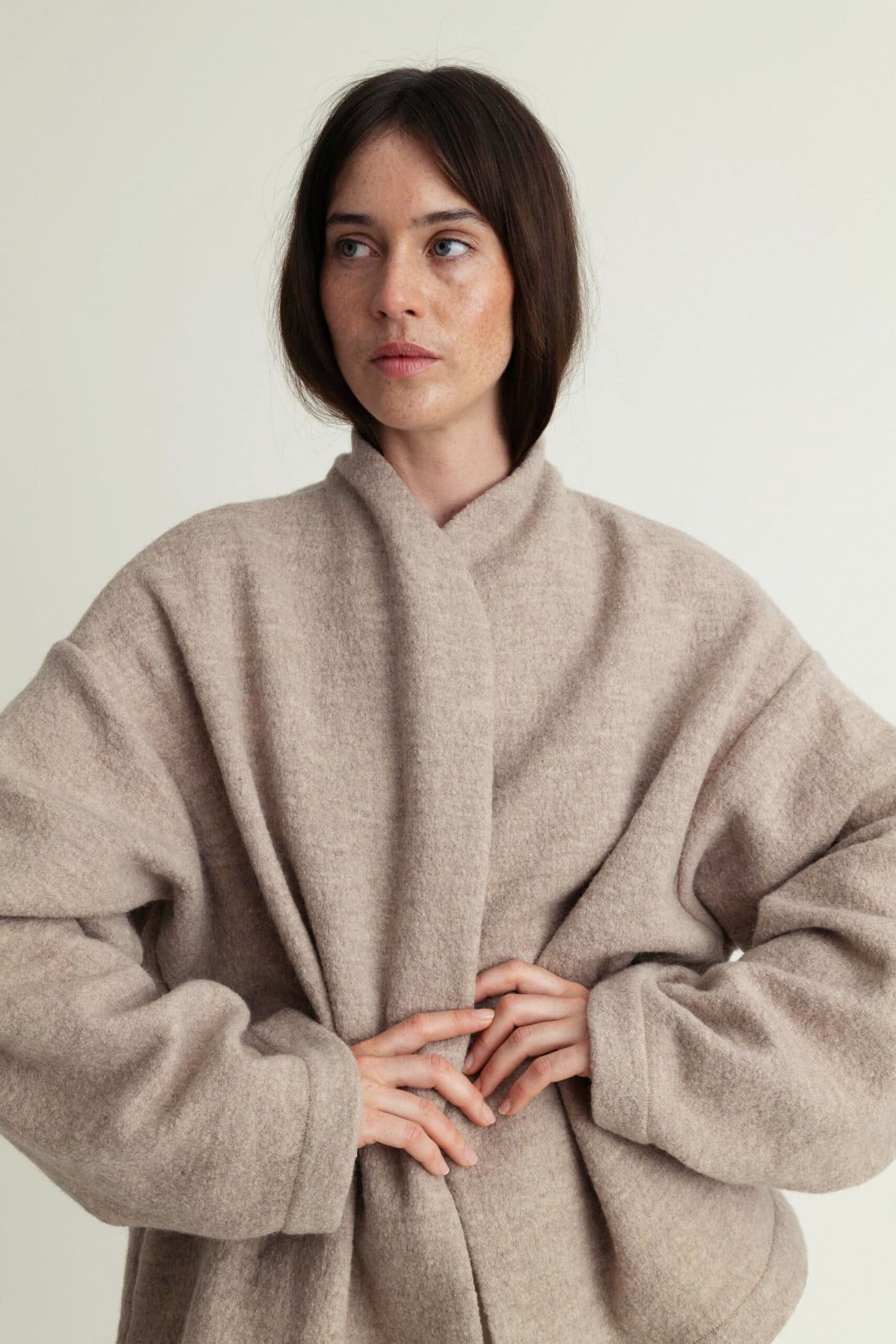 Cape Jacket Heavy Knit Oat A Part of the Art
