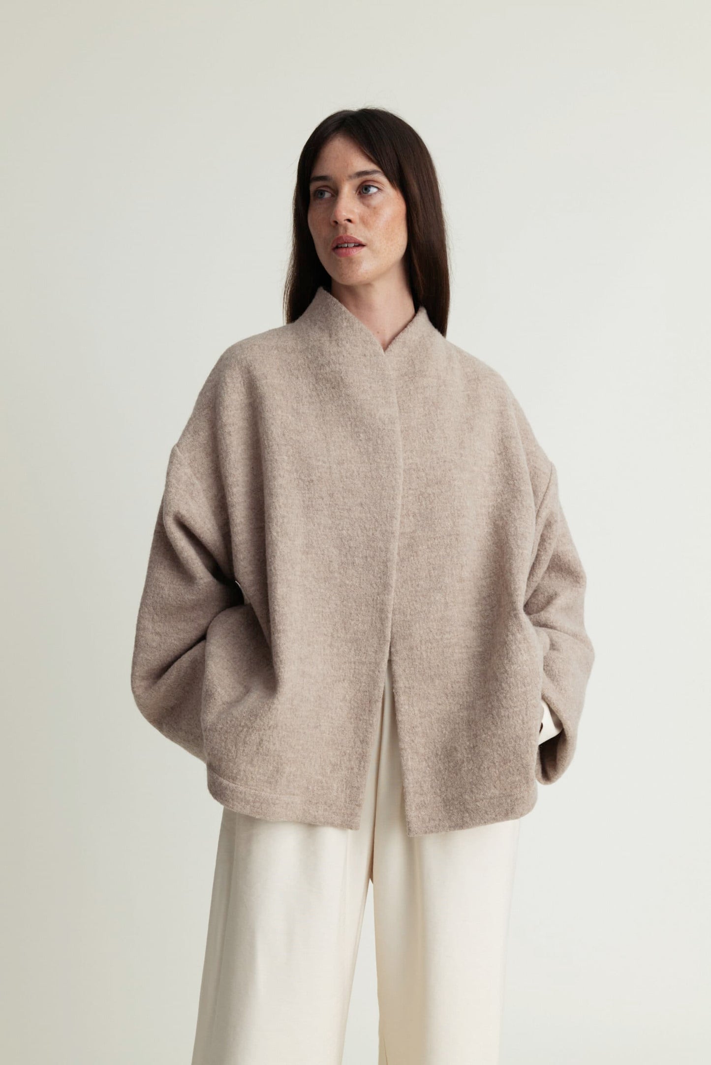 Cape Jacket Heavy Knit Oat A Part of the Art