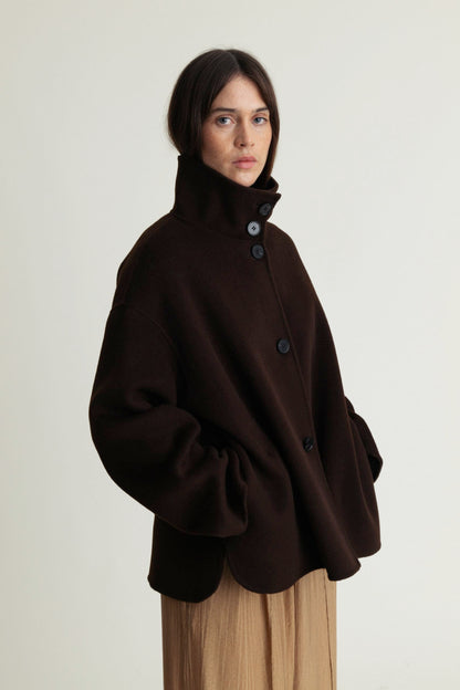 Edge Jacket Luxe Wool Dark Brown A Part of the Art