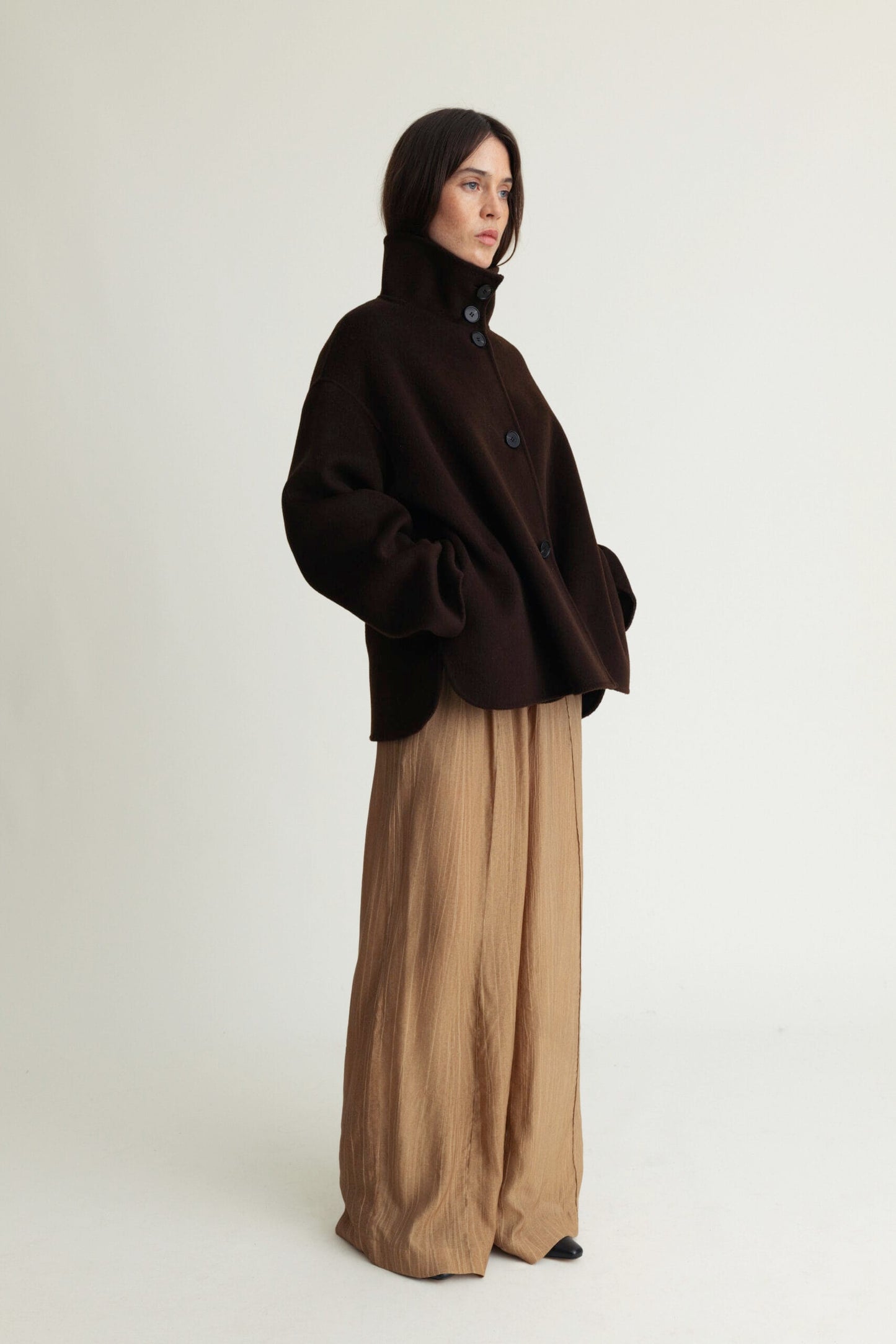 Edge Jacket Luxe Wool Dark Brown A Part of the Art