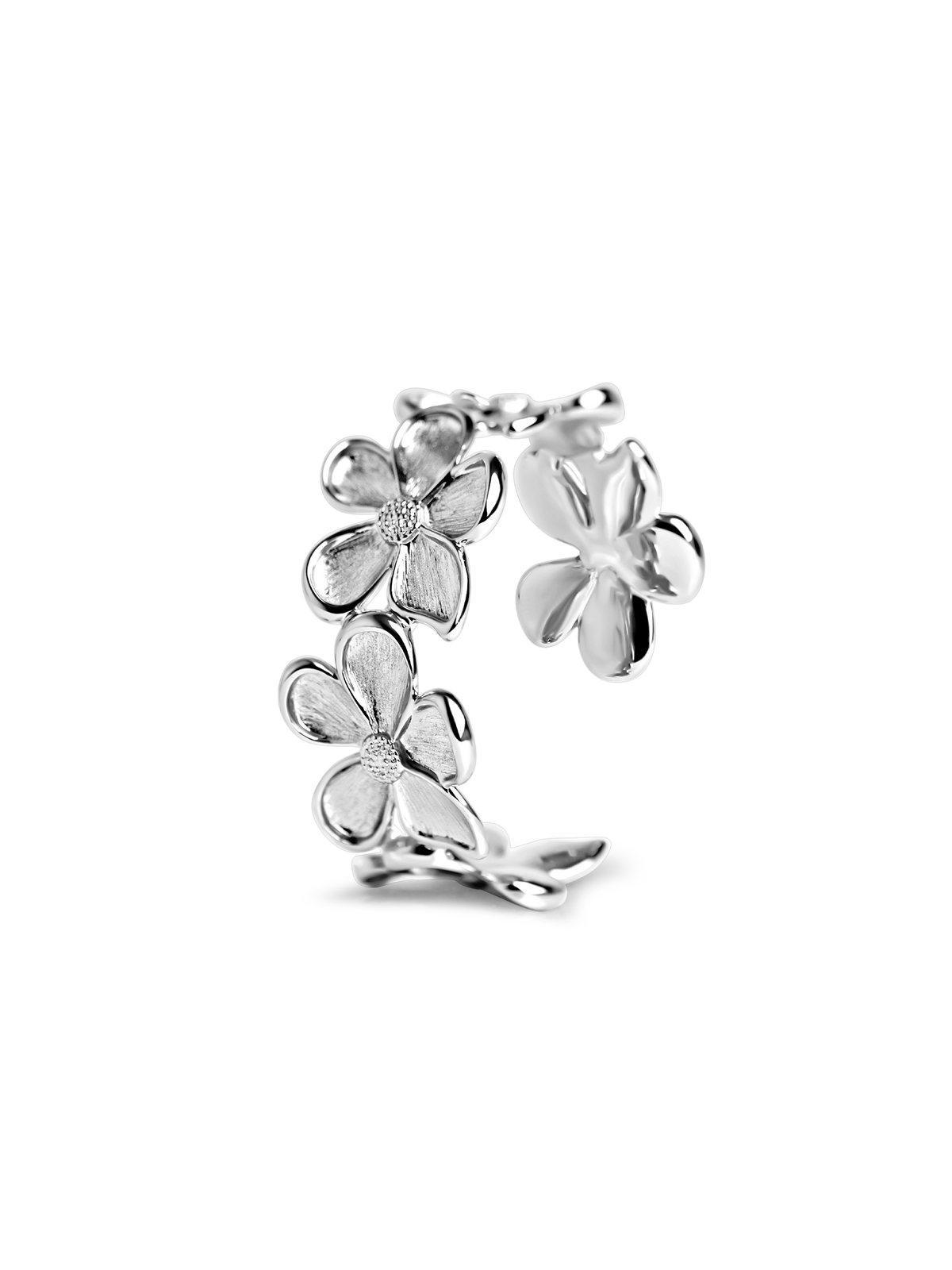 Maxi Flower Bangle Silver Muli Collection
