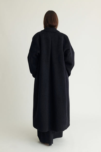Lyric Coat Cashmere Blend Black Melange A Part of the Art