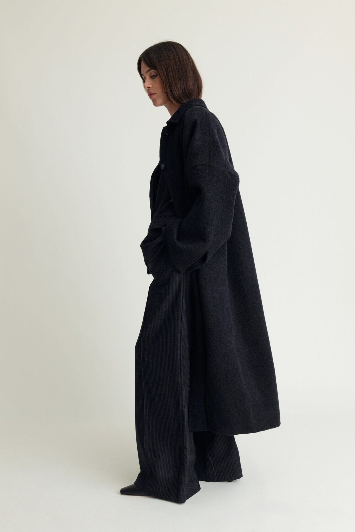 Lyric Coat Cashmere Blend Black Melange A Part of the Art