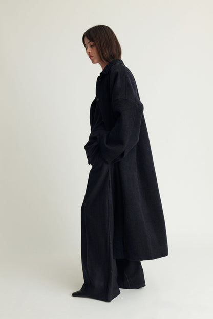 Lyric Coat Cashmere Blend Black Melange A Part of the Art