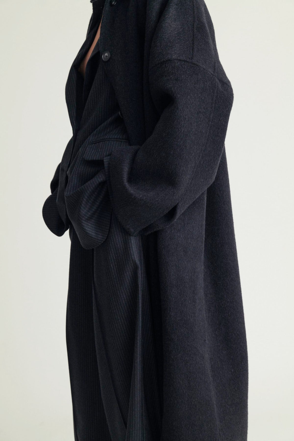 Lyric Coat Cashmere Blend Black Melange A Part of the Art