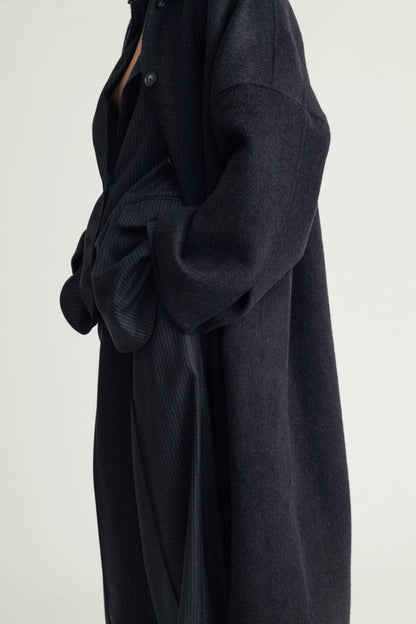 Lyric Coat Cashmere Blend Black Melange A Part of the Art
