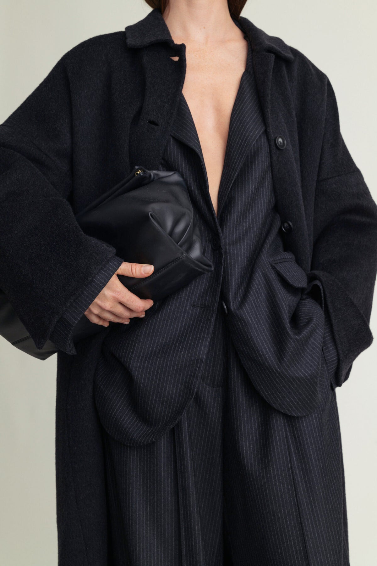 Lyric Coat Cashmere Blend Black Melange A Part of the Art