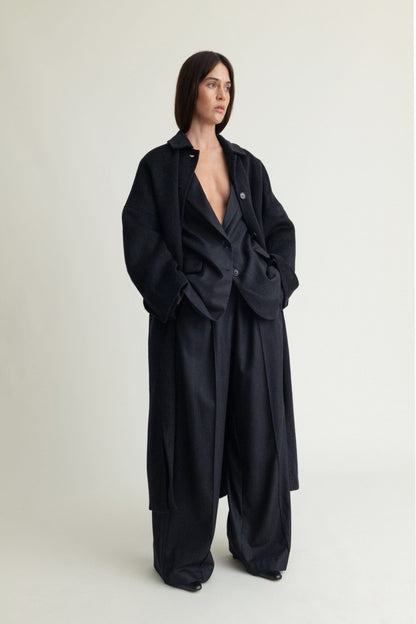 Lyric Coat Cashmere Blend Black Melange A Part of the Art