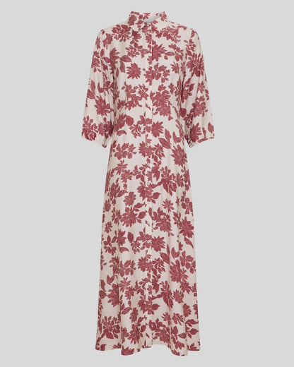 Vildana 3/4 Shirt Dress AOP Rhubarb Flower MSCH