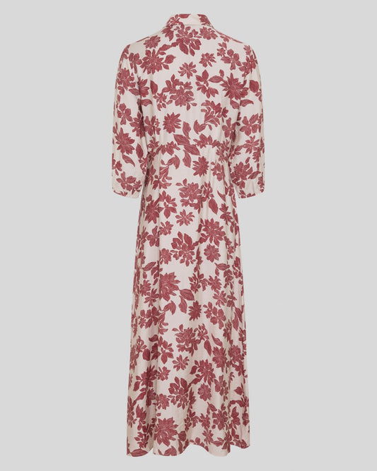 Vildana 3/4 Shirt Dress AOP Rhubarb Flower MSCH